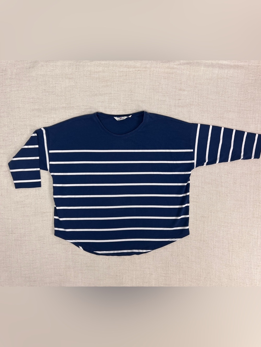 Vineyard Vines Navy Striped Top M Preppy Coastal